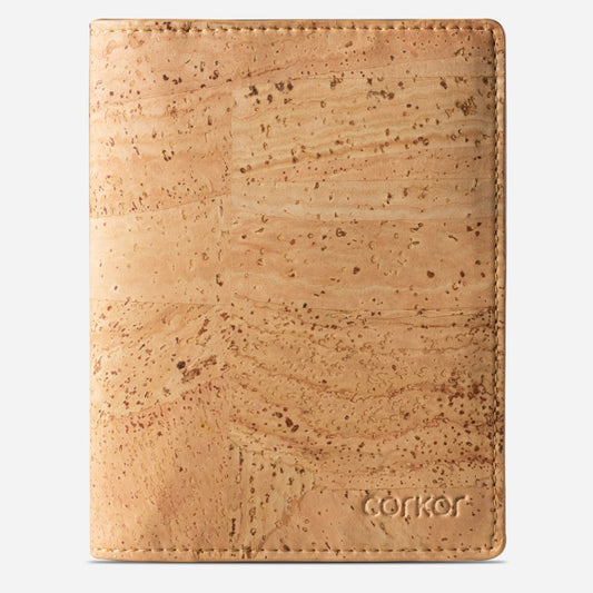 Cork Vegan Passport Wallet Corkor Light Brown