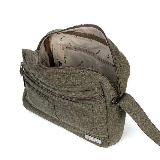 Hemp Vegan Medium Shoulder Bag Sativa Khaki