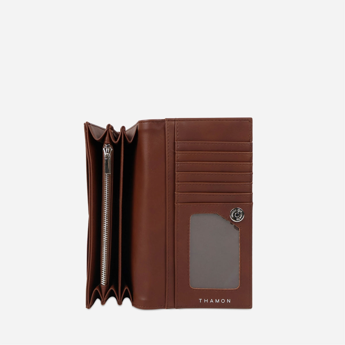 Vegan Leaf Leather Foldover Purse Thamon Brown