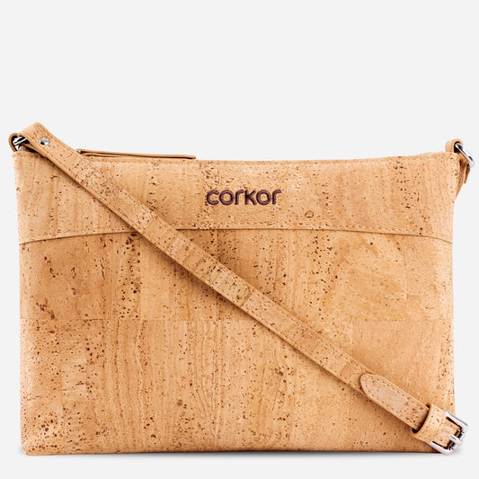 Cork Vegan Crossbody Bag Women's Corkor Light Brown